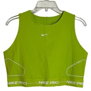 Nike Pro Dry Fit Tight Fit Lime Green Training Top